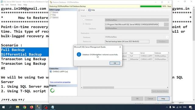 SQL Server DBA Tutorial 9 - How to Restore a Database to Specific Time Point in Time in SQL Server смотреть онлайн
