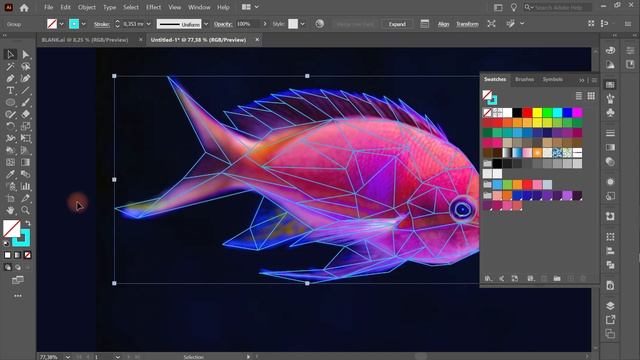 #38 Adobe Illustrator - Как изящно создать полигональный объект  инструментом Live Paint Tool
