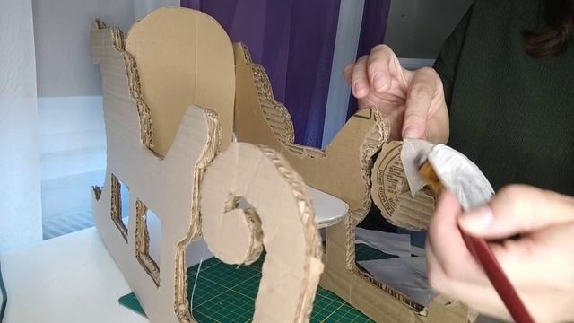 ?НОВОГОДНИЙ ДЕКОР ✂️ САНИ ДЕДУШКИ МОРОЗА из картона #diyideas #семейныйвлог#своимируками