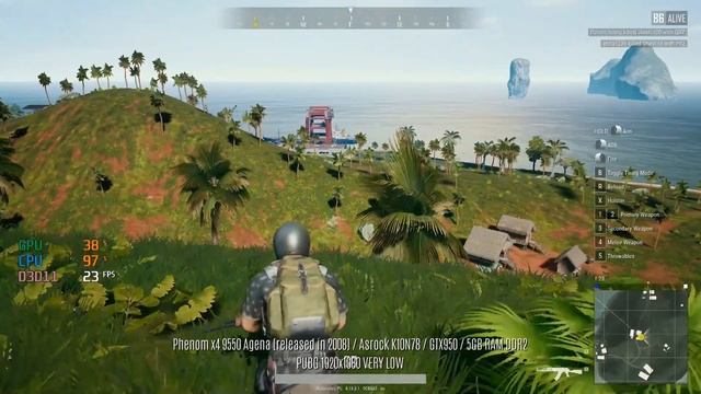 10 year old CPU in PUBG ★ Phenom I x4 9550 Agena AM2 in PUBG смотреть онлайн