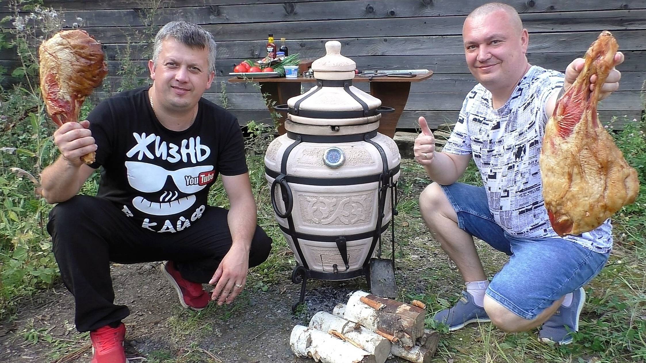 ОТВАЛ БОШКИ! Готовим свиной окорок в тандыре на природе! смотреть онлайн