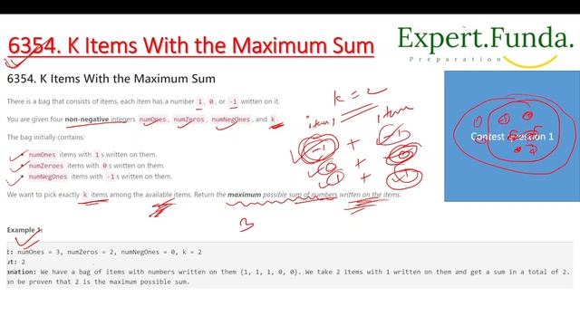 2600. K Items With the Maximum Sum || PART 1 смотреть онлайн