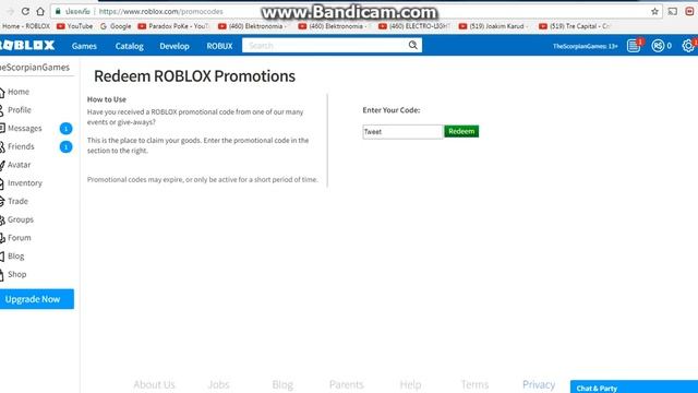 ROBLOX | Promocodes TweetROBLOX 100% Working