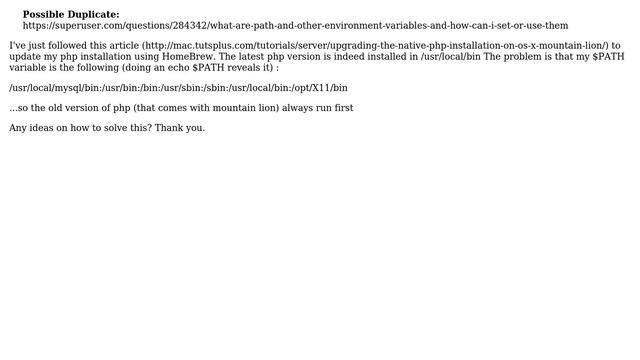 How to alter my mac os $PATH variable so that I can run the latest php version? смотреть онлайн