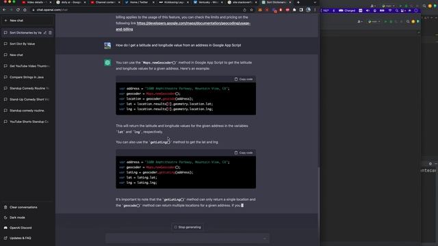 Using ChatGPT to get latitude and longitude from a Google Spreadsheet using App Script and plain tx смотреть онлайн