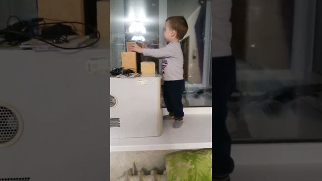 Ребенок стоит на подоконнике смотреть онлайн