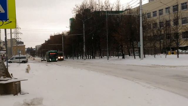 ГОРОД УФА БАШКИРИЯ транспорт города 1 января 2024 большая гражданка. новый уттз зеленый на № 22. смотреть онлайн