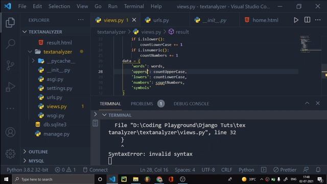 Python Django Tutorials In Hindi | Wrapping Up Text Analyzer Project | Part - 13 смотреть онлайн