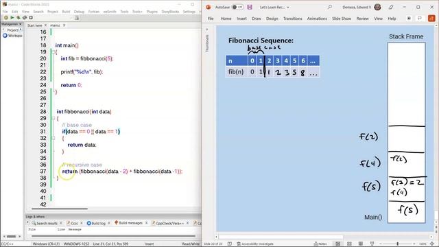 11 Recursion: Tracing Fibonacci Sequence Using a Stack Frame смотреть онлайн