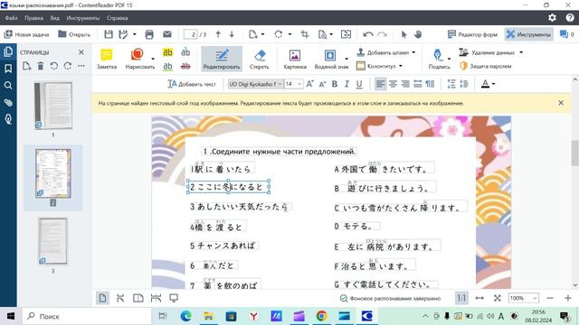 Как выбрать язык распознавания в редакторе ContentReaderPDF смотреть онлайн