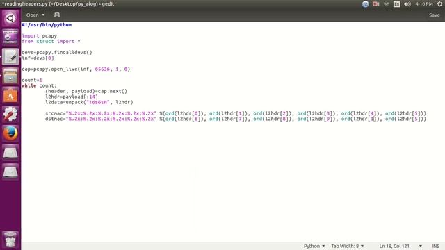 Reading Packet Headers in Python смотреть онлайн