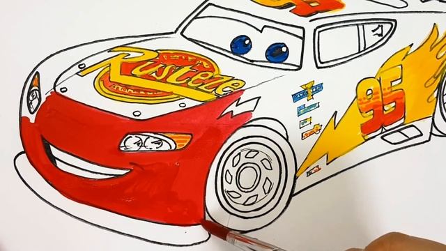 Draw NEXT GEN Lightning McQueen In CARS 4 | Drawing And Coloring Pages For Kids