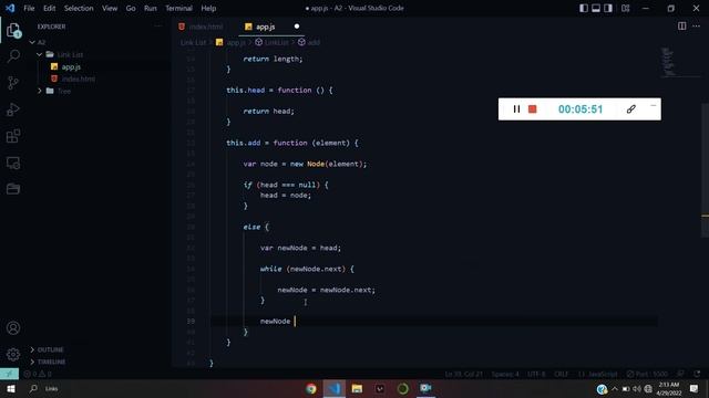 Link List in javaScript смотреть онлайн
