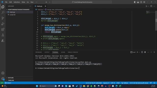 How to Merge Two Dictionaries | Python смотреть онлайн