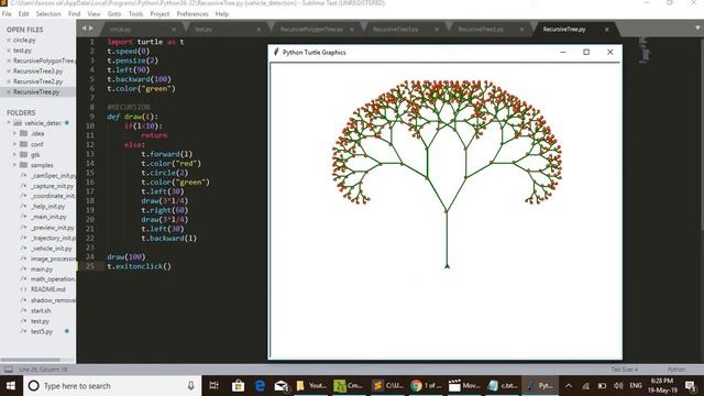 Python Turtle Graphics Recursive Binary Tree смотреть онлайн