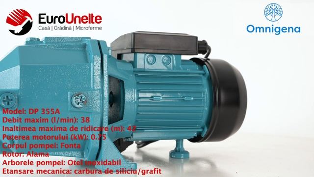 POMPA DE SUPRAFATA OMNIGENA DP 355A, 230V, 0.75KW, 38L/MIN, H REFULARE 42M смотреть онлайн