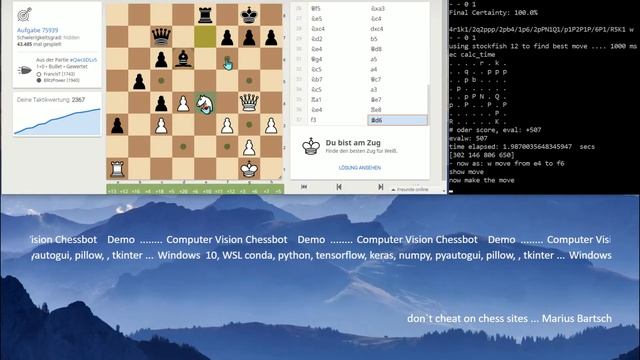 A python coded chessbot using computer vision , machine learning and stockfish 12 NNUE смотреть онлайн
