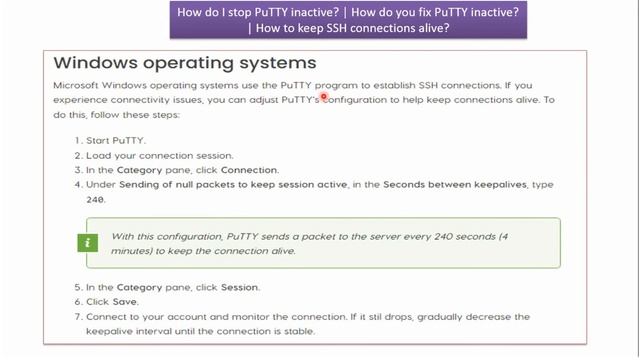 How do I stop PuTTY inactive? | How do you fix PuTTY inactive? | How to keep SSH connections alive? смотреть онлайн