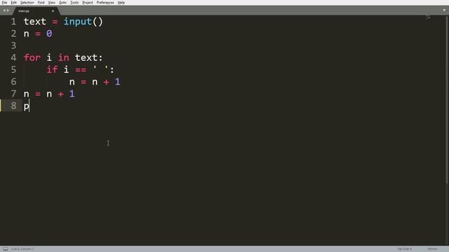 Счётчик слов на Python. смотреть онлайн