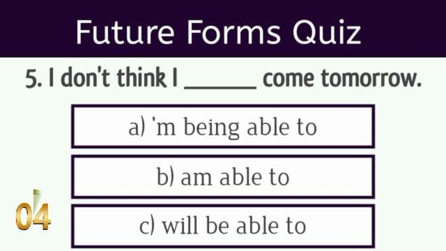 Future Forms Grammar Quiz | Future Forms Grammar Test | Ladla Education