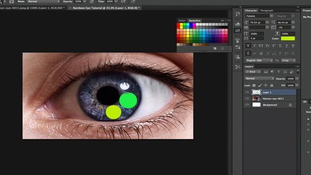 Photoshop Tutorial: Create Rainbow Eyes in Photoshop смотреть онлайн
