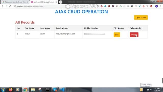 PHP AJAX CRUD смотреть онлайн