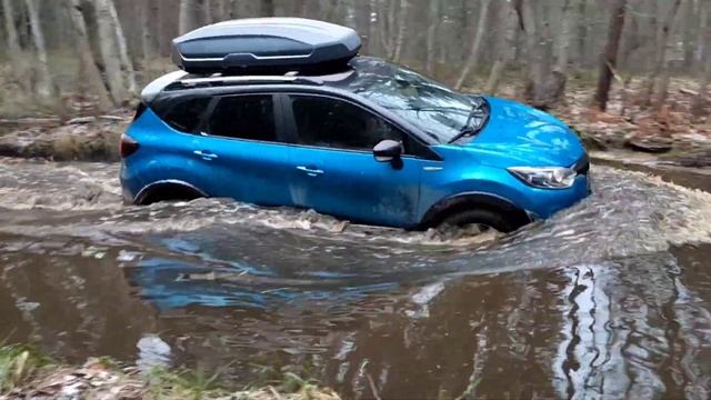 Renault Duster 4х4 и Captur, брод у Ладоги, оффроад лайт смотреть онлайн