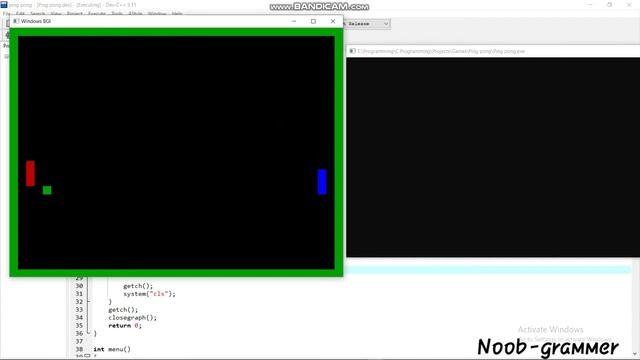 Ping pong game using C programming Language | Noob-grammer | смотреть онлайн