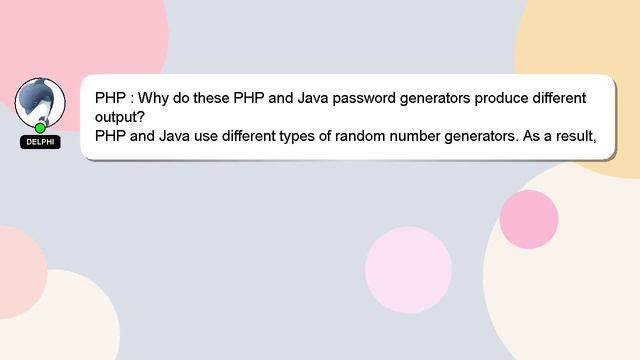 PHP : Why do these PHP and Java password generators produce different output? смотреть онлайн