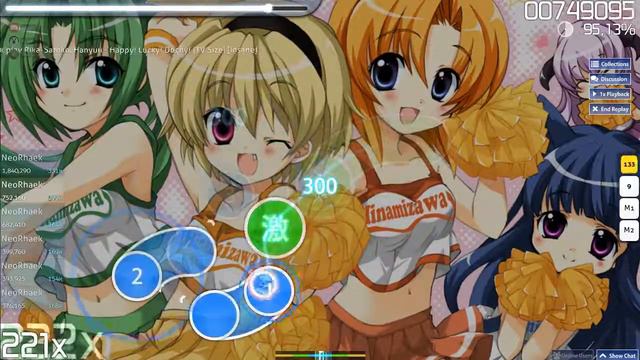osu! | Rika, Satoko, Hanyuu - Happy! Lucky! Dochy! (TV Size) [Insane] смотреть онлайн