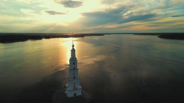 Затопленная церковь в Калязине / Колокольня Николаевского собора / Снято на Мини 3 про смотреть онлайн