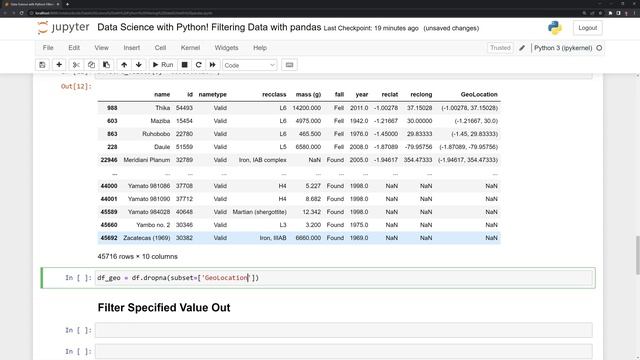 Data Science with Python! Filtering Data with pandas смотреть онлайн