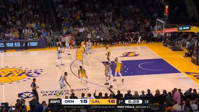 LeBron James alley oop pass from beyond 3 goes in vs Nuggets ? Game 4 смотреть онлайн