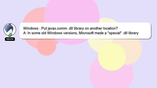 Windows : Put javax.comm .dll library on another location? смотреть онлайн