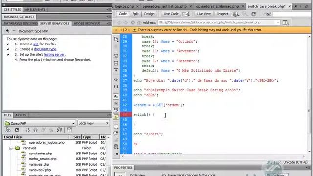 Curso PHP - 36 Switch case break exemplo comparando string via url смотреть онлайн