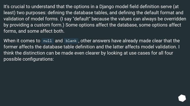 What is the difference between null=True and blank=True in Django? смотреть онлайн