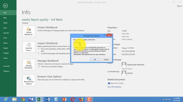 How to set up password protection for Excel File in Windows 8, 10 смотреть онлайн