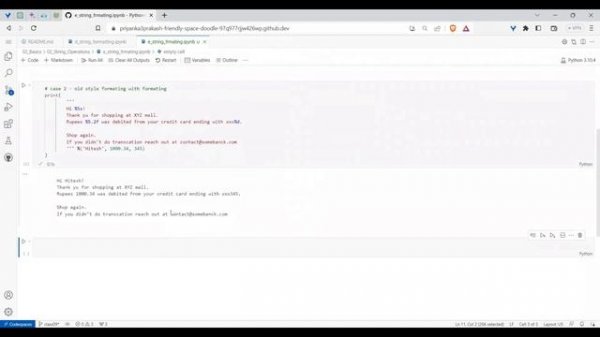 class09  string formatting -  f-strings and f-string assignments and  Unicode strings