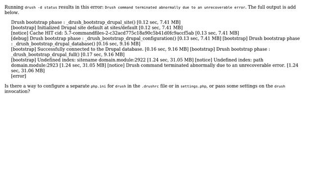 Drupal: Is there a means to pass some php.ini settings to the drush command? смотреть онлайн