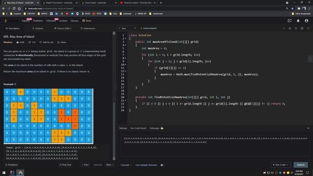 695. Max Area of Island (LeetCode Depth-First Search) смотреть онлайн