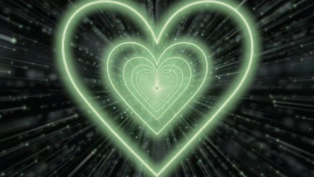 Beautiful?Pastel Green Heart Tunnel Heart Background - Neon Lights Love Heart Tunnel Loop [8 Hours] смотреть онлайн