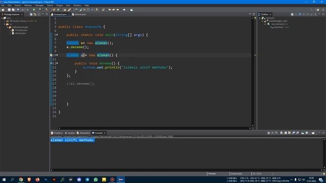 76- Java Dersleri - Anonymous Class - İsimsiz Sınıf Oluşturma смотреть онлайн