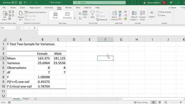 Perform A Two-Sample F Test In Excel (Variance Test) смотреть онлайн