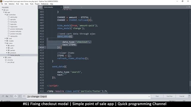 #61 Fix checkout modal | Simple point of sale app in php & javascript | Quick programming tutorial смотреть онлайн