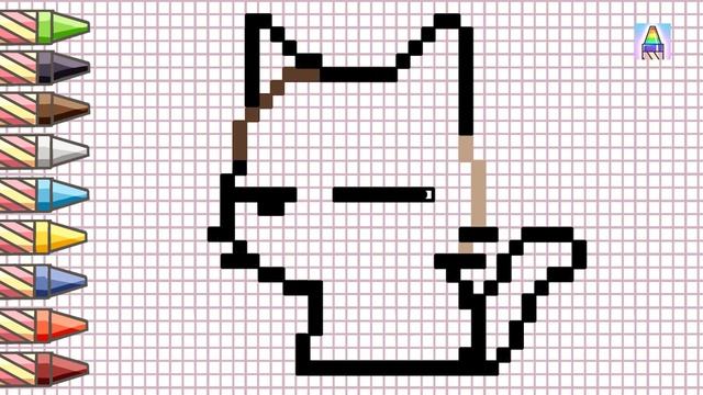 Pixel Art | Как нарисовать GRUMPY CAT по клеточкам | Рисунки по клеточкам | Coloring Kids смотреть онлайн