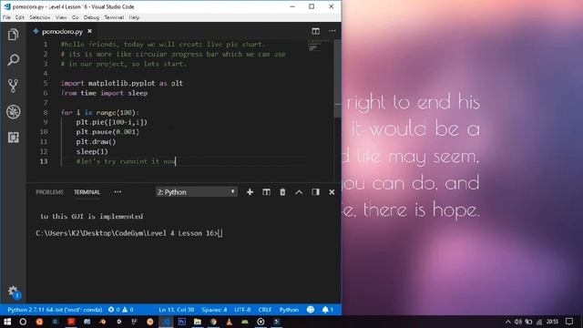 Live pie chart using matplotlib and python смотреть онлайн