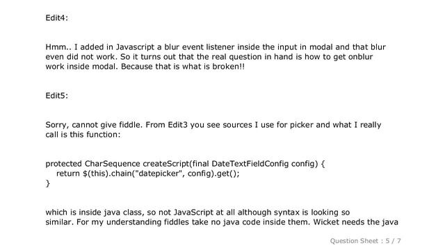 jQuery : Bootstrap (actually JQuery) DatePicker does not hide on blur in Wicket modal смотреть онлайн
