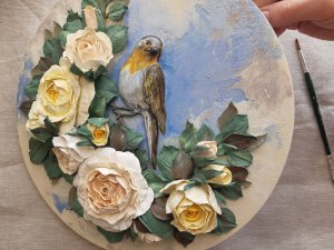 Скульптурная живопись  МК Птичка