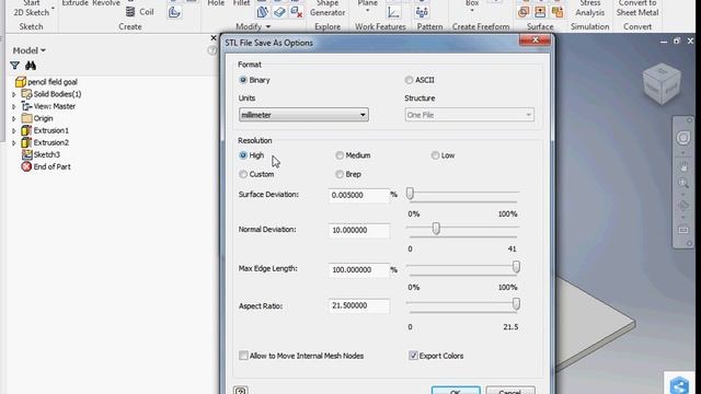 Export .ipt to .stl and save to USB смотреть онлайн