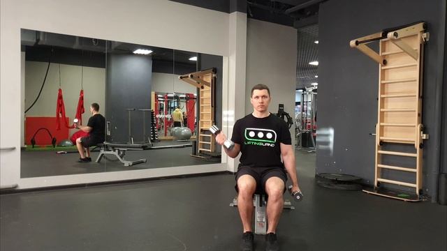 Поочередный подъём гантелей на бицепс с супинацией сидя / Seated Alternating DB Supinated Curl смотреть онлайн